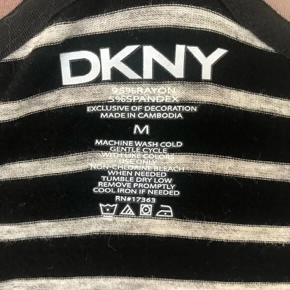 DKNY Sleeveless Striped V Neck Casual Dress Size M - Picture 7 of 7